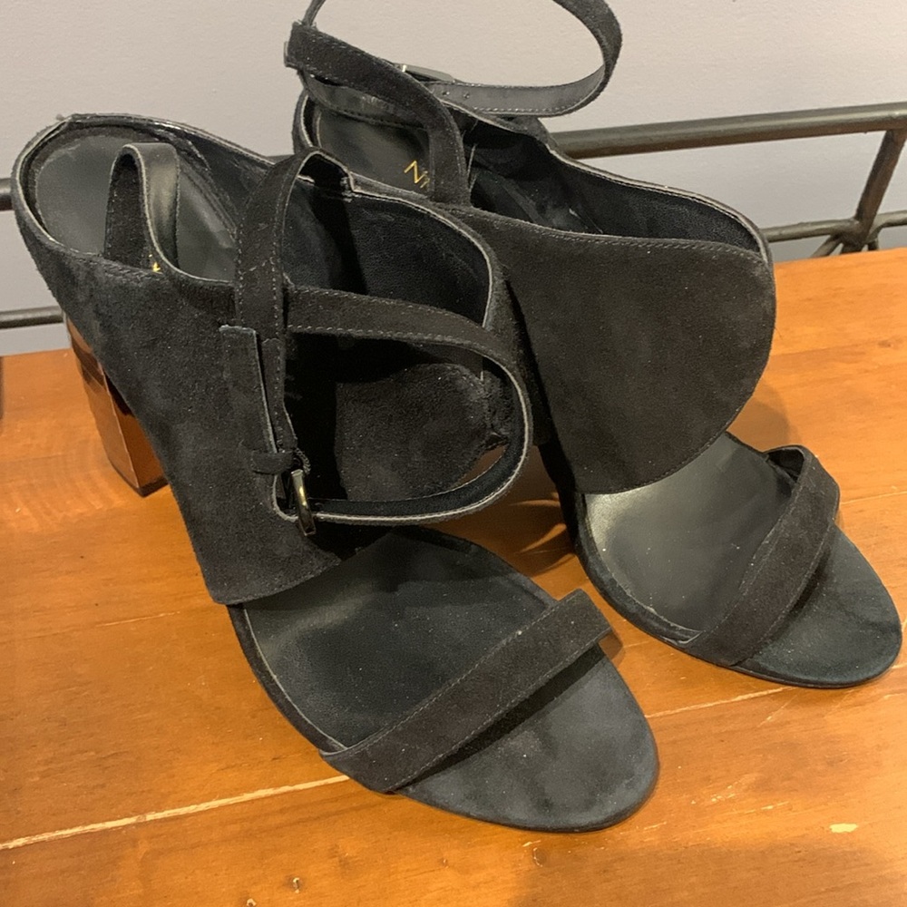 Nine West Black Leather Sandals with Ankle Strap - Picture 3 of 6